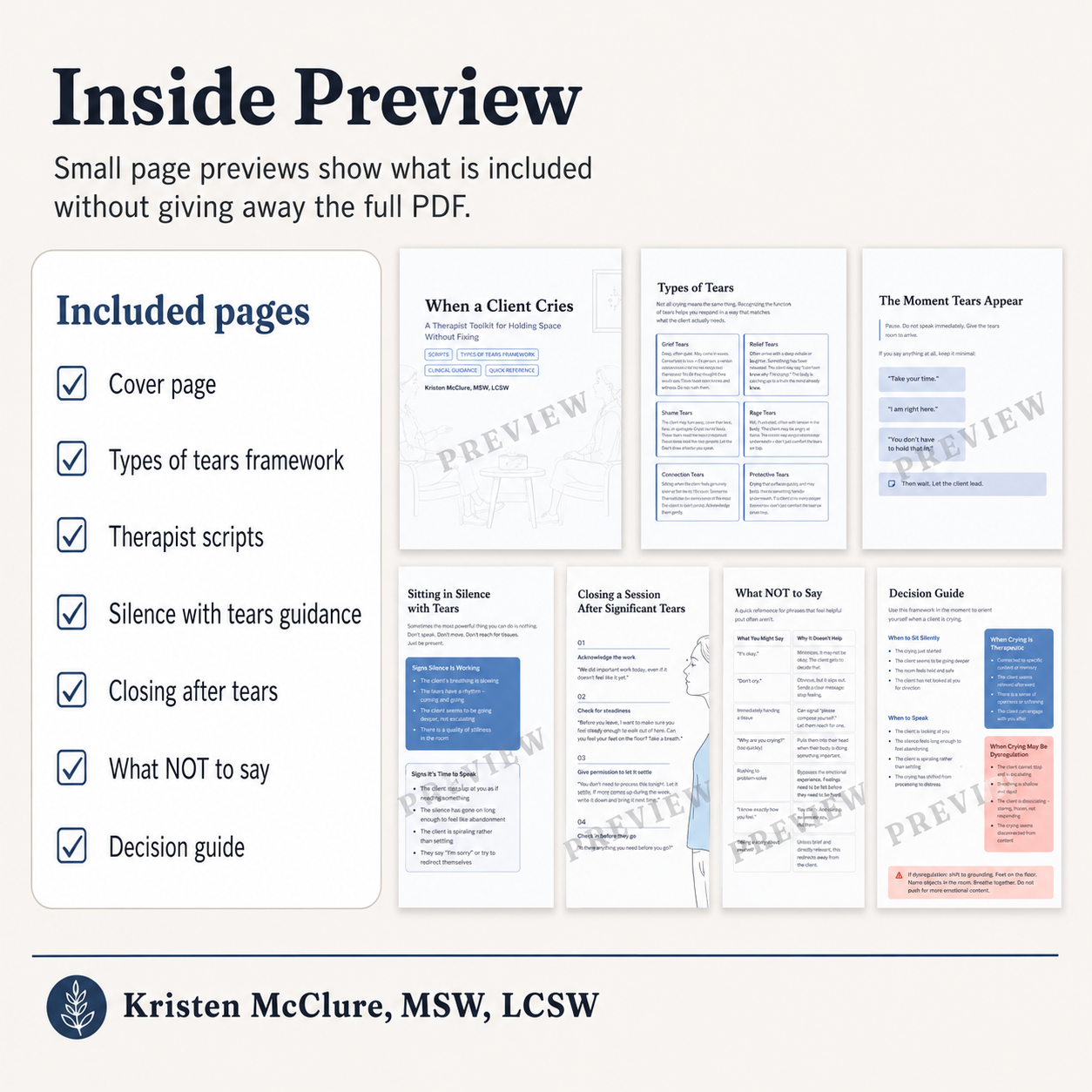 When a Client Cries therapist toolkit preview