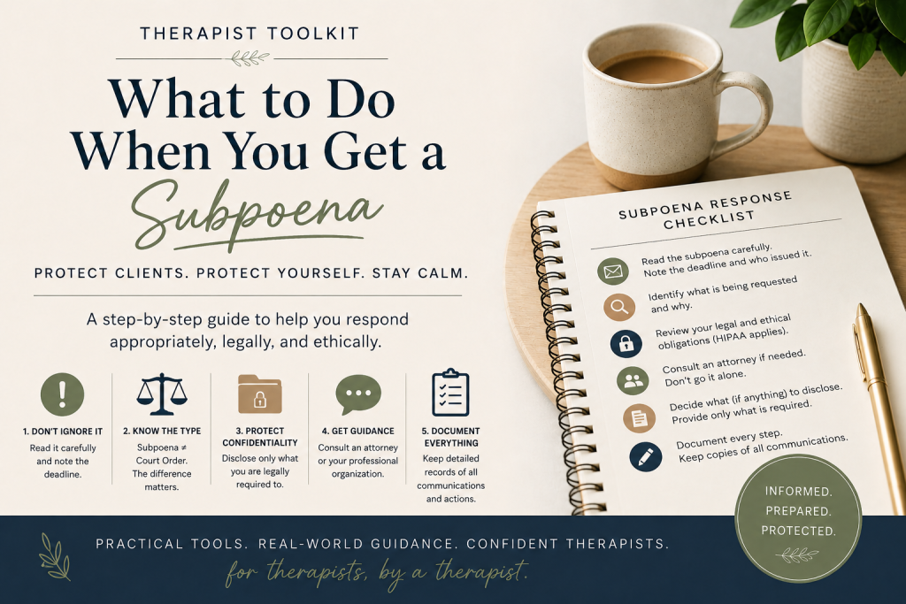 Therapist subpoena response guide preview